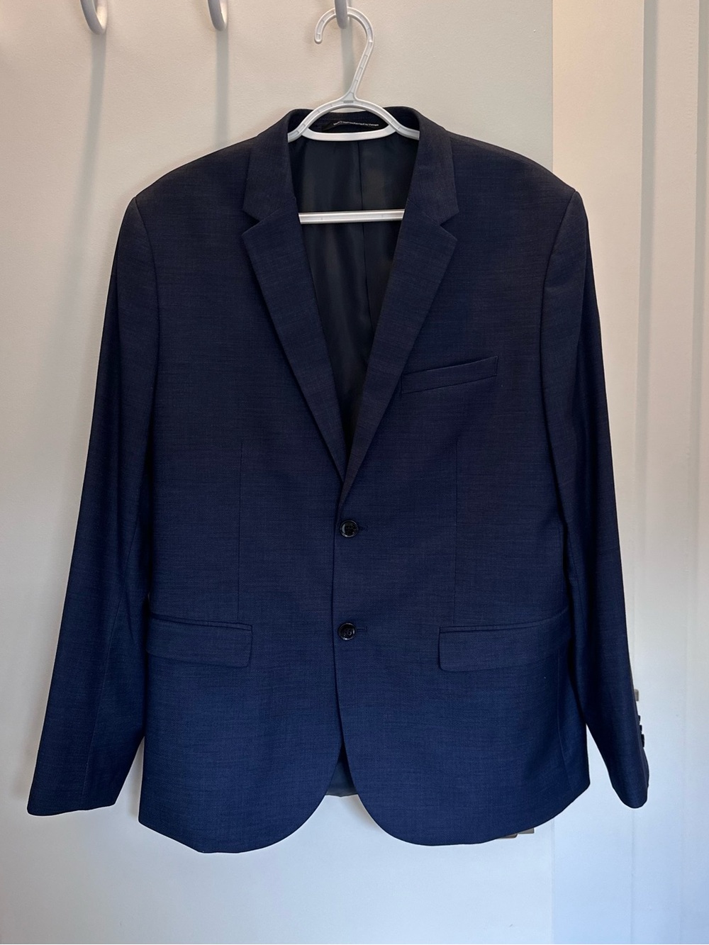 H&M Men's Skinny Fit Navy Blue Two-Piece Suit